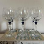 6X Wijnglas Donkerblauw Bolletje Vintage thumbnail 6