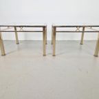 Set 2 Vintage Salontafel Chroom Messing Fratelli Orsenigo 70 thumbnail 7