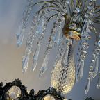 Grote Vintage Design Kristallen Brons Zak Kroonluchter thumbnail 8