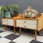 Set Of 2 1960S Nightstands With Glass Top thumbnail 9