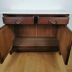 Vintage Antiek Dressoir Commode Ladekast Badkamermeubel Met Marmer Blad 404 thumbnail 6