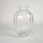 Glasfabriek Leerdam - H-Collectie - Optische Vaas - Verticale Lijnen - Helder Glas - 50'S thumbnail 2