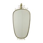 Hollywood Regency Deknudt Spiegel Met Kroon Jaren 60 thumbnail 2