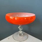 Vintage Murano Stijl Vaas / Glas In Oranje /Rode Kleur thumbnail 4