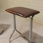 Set Van 2 Vintage Chrome En Vinyl Kruks Krukjes thumbnail 17