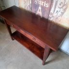 Donkere Teakhouten Sidetable, Haltafel, Wandconsole thumbnail 5