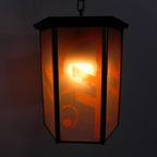 Art Deco Hanglamp Met 6 Glasplaatjes thumbnail 5