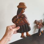 Peruaans Gezin Vintage Houtsnijwerk Muurhangers thumbnail 10