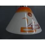 Art Deco Hanglamp Met Glazen Kap, Aan Onderzijde Open thumbnail 6