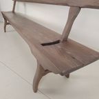 Victoriaanse Spoorwegbank Hout – Zeldzaam Ontwerp Met Omkeerbare Rugleuning thumbnail 3