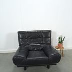 Vintage Zwart Leren Fauteuil thumbnail 8