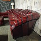 Acme Classic Chesterfield Bank 7-zits– Antiek Rood, Leer thumbnail 3