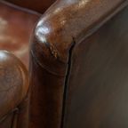 Karaktervolle Set Van 2 Schapenleren Fauteuils/ Armchairs Met Een Mooi Patina En Warme Kleuren thumbnail 13