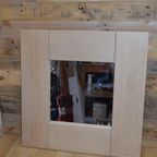 Vierkante Eiken White Wash Lijst Met Spiegel thumbnail 4