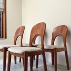 Set Van 4 Vintage Houten Koefoeds Hornslet Stoelen thumbnail 8
