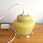 Vintage Olijfgroene Glazen Hanglamp, Jaren '60 thumbnail 4