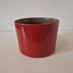 Vintage Bloempot Rood Oranje Keramieke Pot thumbnail 2