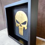 Punisher Skull Verguld 23Ct Goud In Lijst thumbnail 4