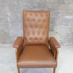 * Vintage Fauteuil Easy Chair Jaren 60 Cognac Skai thumbnail 6