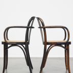 Set Van 2 Houten Eetkamerstoelen In Thonet Stijl Met Rieten Zitting thumbnail 5
