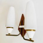 Mid-Century Deens Design Dubbele Wandlamp Teak 1960’S thumbnail 3