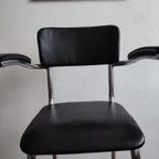 Vintage Kinder Kappersstoel 1950 Gispen Stijl Chroom & Zwart Barber Chair Children thumbnail 14