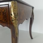 Louis Xv Dubbelzijdig Mahonie En Palissander Plat Bureau thumbnail 14