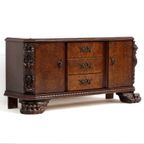 Uniek Dressoir In Notenhout Met Lades En Leeuwenpoten, 19e Eeuw thumbnail 3