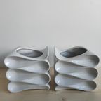 Set Bloempot Bijzonder "Wave"Design Wit thumbnail 4