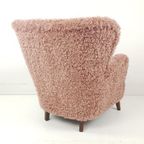 Vintage Fauteuil Nieuw Gestoffeerd Roze Doodle thumbnail 6