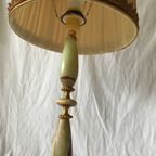 Grote Onyx Tafellamp Met Zalmroze Kap thumbnail 3