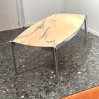 Vintage Space Age Marmeren Salontafel Met Chroom thumbnail 4