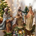 Grote Vintage Kerststal Figuren 10 Stuks Made In Italy thumbnail 8