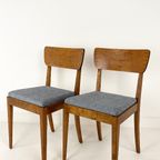 Set Van Twee Vintage Houten Eetkamerstoelen Roros thumbnail 7