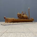 Groot Oud Volkskunst Stoom Schip thumbnail 4
