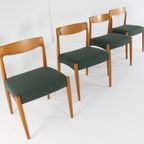 Set Van 4 Deense Stoelen Eetkamerstoelen 'bjerremose' Vintage Reupholstered thumbnail 8
