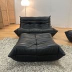 Nieuw Ligne Roset Togo Set Zwart Leer 2-Zits + 1-Zits + Poef thumbnail 11
