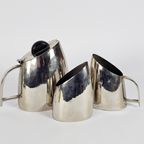 Art Deco Stijl - Bauhaus - Koffie/Thee Set. (4) - Metaal - Chroom - Zilver - Bakeliet - 2E Kwart thumbnail 5