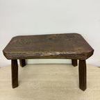 Brutalist Solid Oak Wooden Side Table , 1970S thumbnail 4