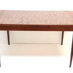 Unieke Vintage Brutalist Uitschuifbare Eettafel Met Koperen Blad thumbnail 6