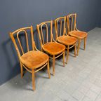 Set Van 4 Houten Bistro Stoelen Met Sierlijke Zittingen thumbnail 5