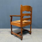 Set Van Twee Hollandse Eikenhouten Armstoelen Met Biezen Zitting thumbnail 16