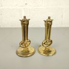 2 Antieke Bronzen Scheepslamp Voetjes thumbnail 5