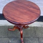 Stevig Mahonie Tafeltje Op Driepoot, Doorsnede 50 Cm thumbnail 6