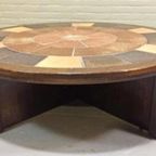 Vintage Deens Design Brutalist Salontafel, Tue Poulsen, Rond thumbnail 11