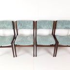 4 Vintage Eettafel Stoelen | Licht Blauwe Rib Nieuw thumbnail 7