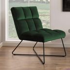 Zaragoza Fauteuil Fluweel - Groen Met Zwarte Poten thumbnail 12