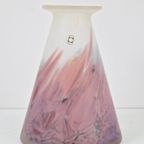 Vintage Tarnowiec Handmade Abstract Art Glas Vase Paars '90 thumbnail 2