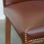 Set Van 4 Luxe En Comfortabele Cognac-kleurige Engelse Stijl Eetkamerstoelen thumbnail 3