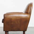 Stijlvolle Rundleren Fauteuil/ Armchair Met Mooie Ronde Vormen En Een Tijdloze Uitstraling thumbnail 5